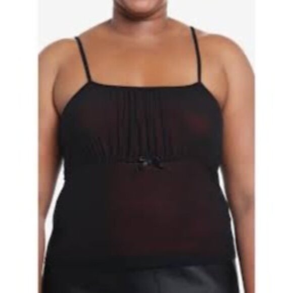 Women Size XL Black Red Cami Tank Top Spaghetti Strap Lingerie Sleepwear Casual - Picture 1 of 8